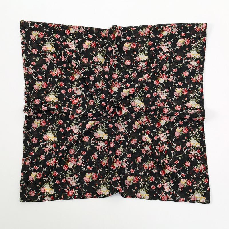 

Новый принт шифоновый платок на голову квадратный шарф маленький цветочный этнический головной платок женская солнцезащитная шаль 115*115cm