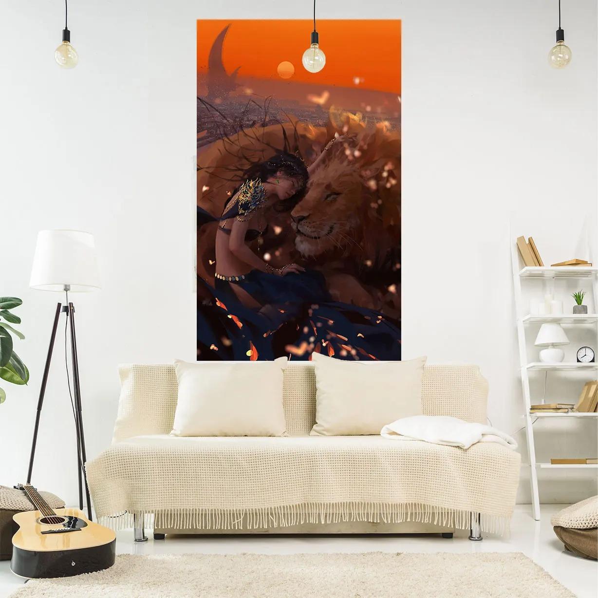 

Аниме Девушка Настенный Декор Для Дома Гобелен Офис Гостиная Гобелен 100x75cm