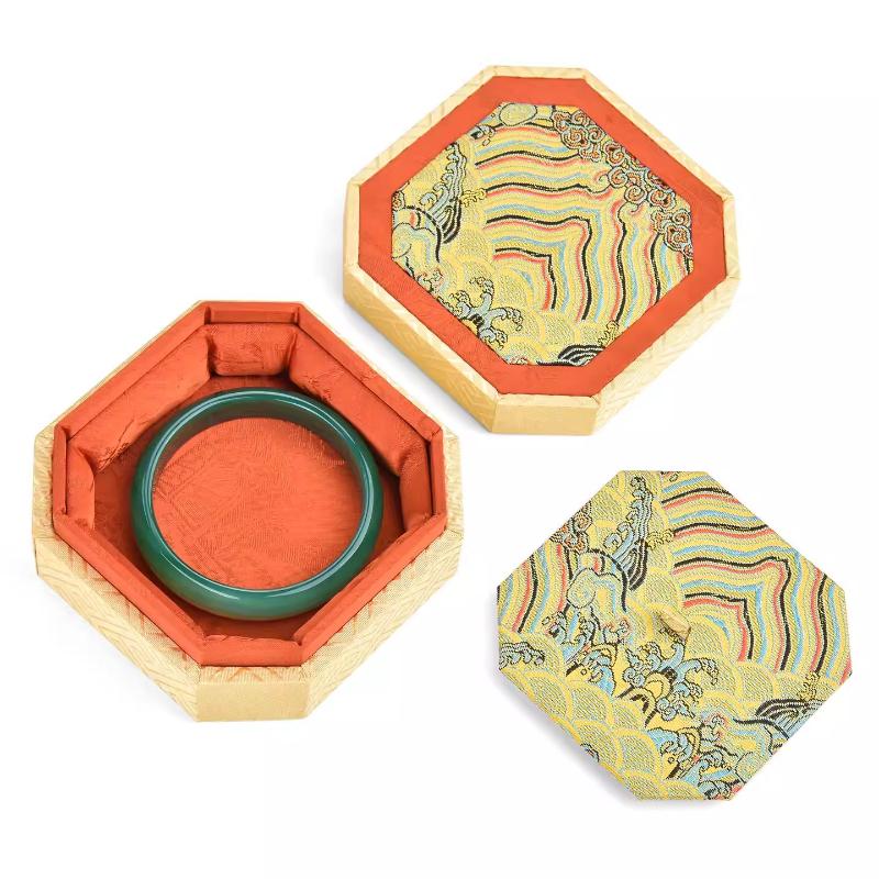 Chinese Style Jewelry Box with Lid Bracelet Bracelet Pendant Storage of Song Brocade Jade Gold Agate Cultural and Decorative Box