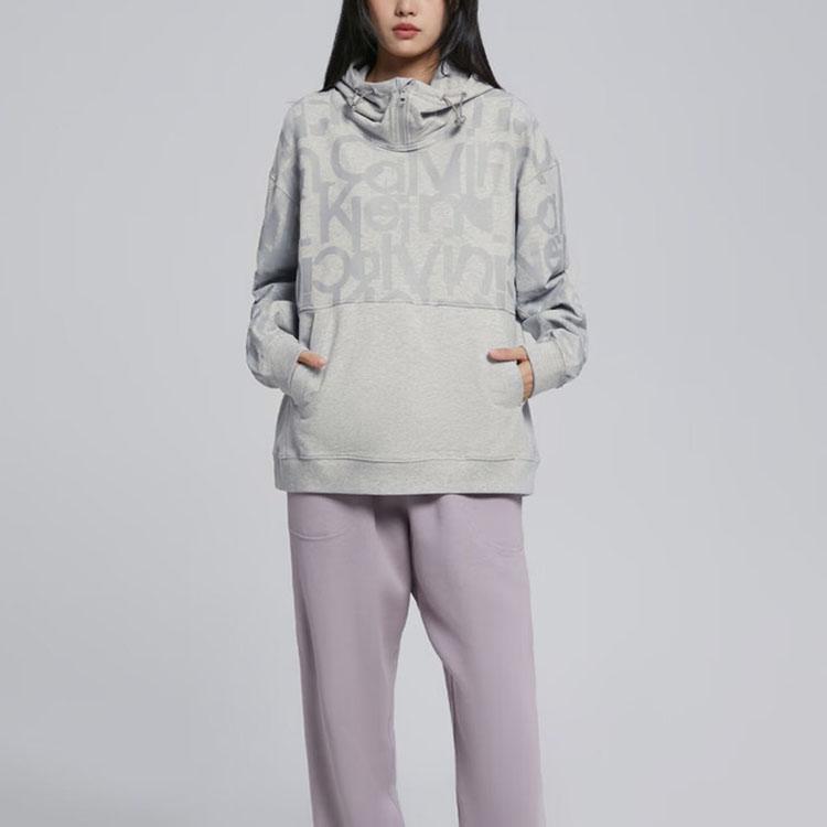 Calvin Klein Unisex Fashion Phantom Patch Drawstring Hoodie Unisex Hoodies Gray J400262-P01