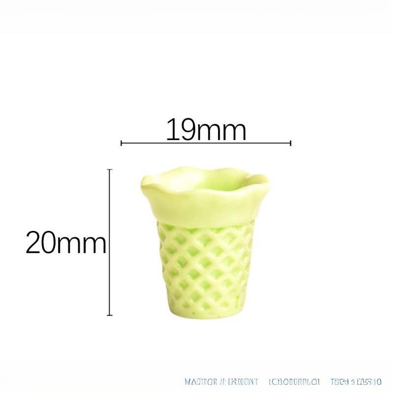 10Pcs Kawaii Simulation Mini Waffle Crispy Cone Ice Cream Base Diy For Keychain Earrings Scrapbook Dollhouse Accessories
