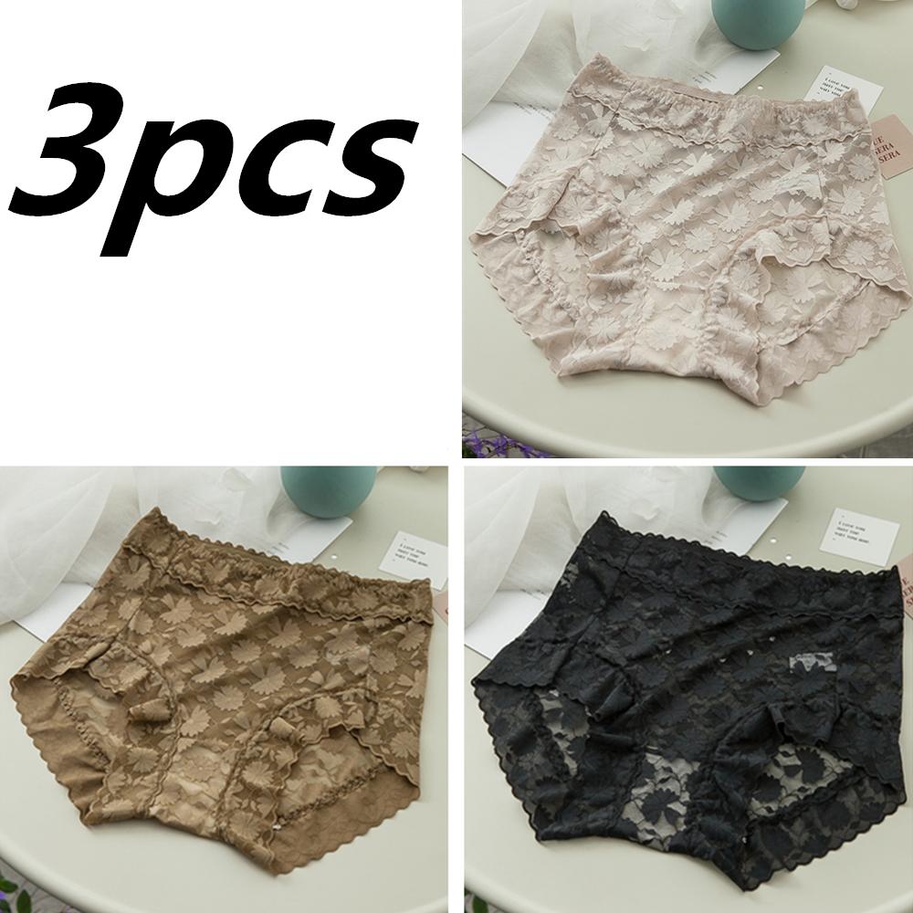 3Pcs Women Briefs High Waist Seamless Panties Breathable Tummy Control Underwear