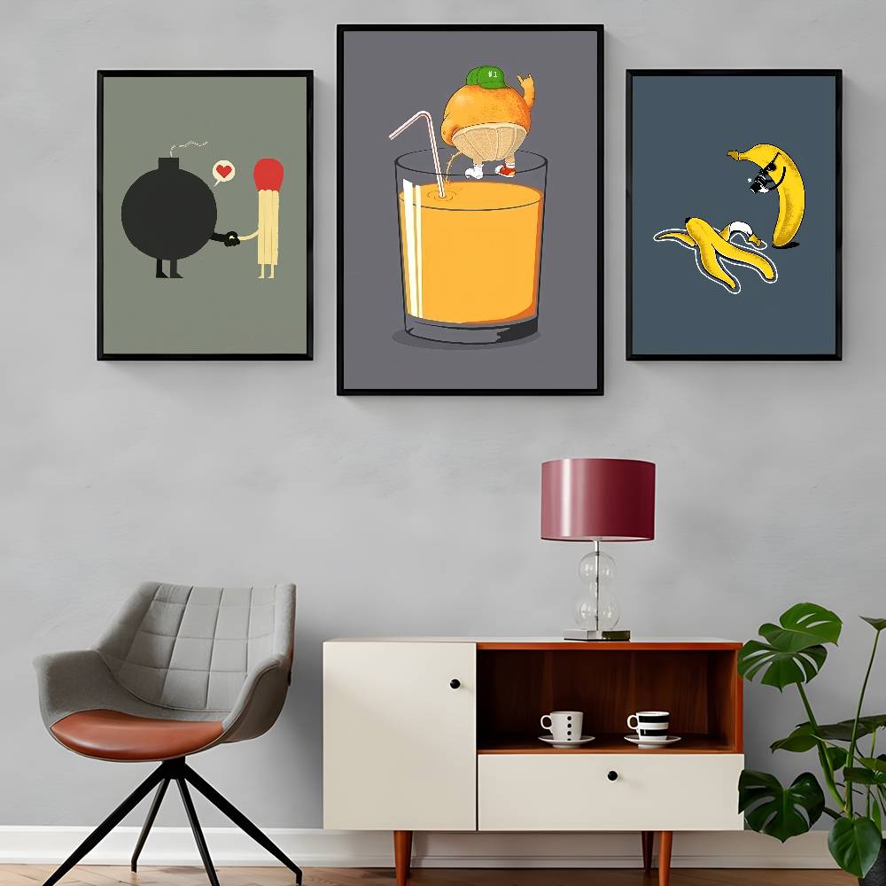 Funny Food Fancy Art Poster Home Living Bed Room Bar Hallway Sticky Wall Art Printing Waterproof Aesthetic Decor