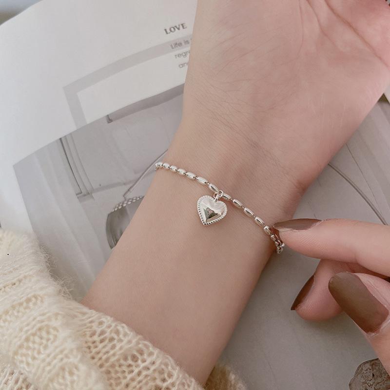 Rice Grain Love Girlfriend Bracelet Female Student Cute Design Sense Niche Design Retro Peach Heart Bracelet Tide