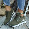 Women's Lightweight Wedge Sneakers Thick Sole Breathable Running Sports Shoes Woman Plus Size Fashion Lace Up Platform Sneakers