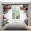 2 Panels Christmas Curtains 2D Flat Printed Balls Curtain with Snowflakes And Pine Branches Holiday Window Drapes Decoration for Living Room Decor