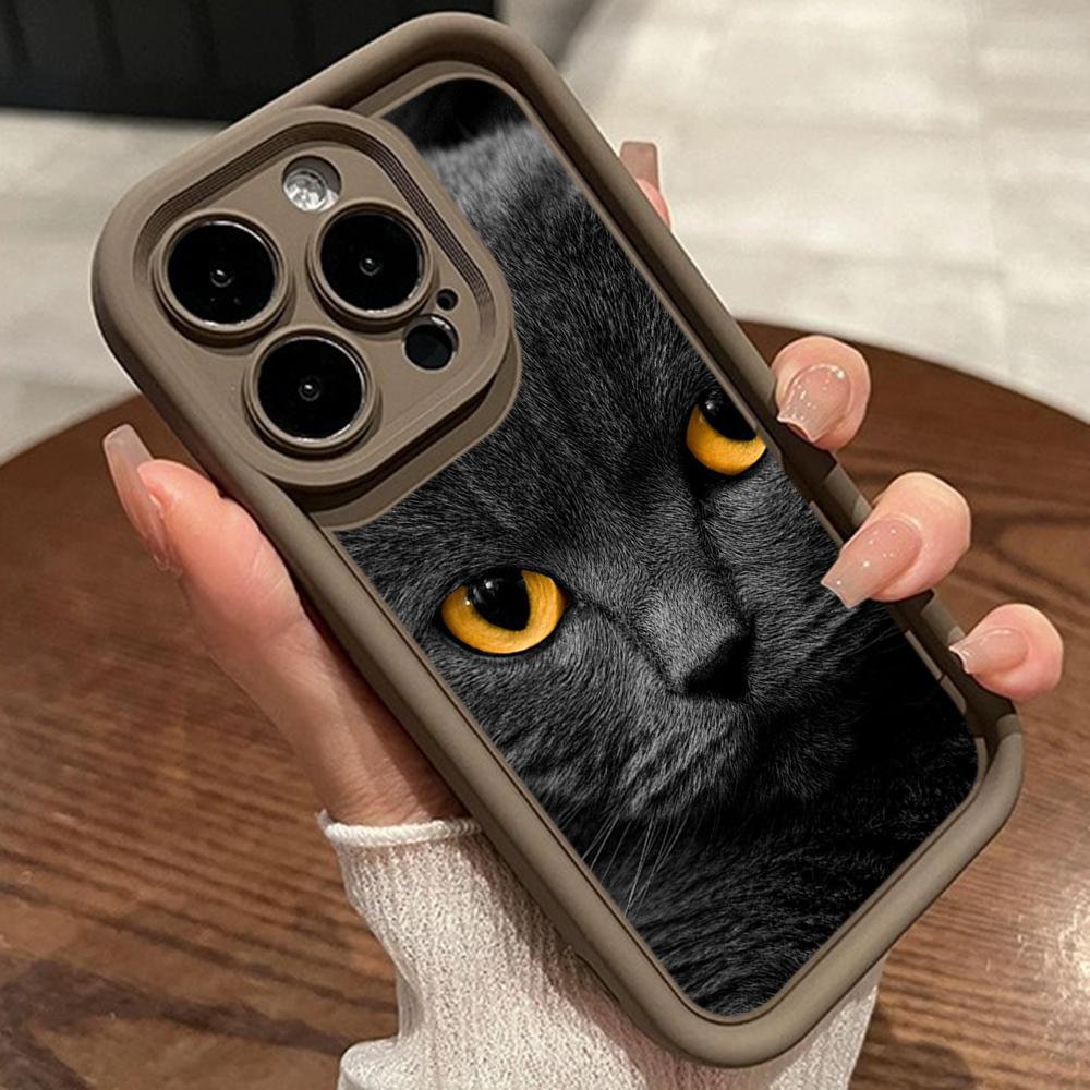 LZ3 Black Cat Green Eyes Silicone Phone Case for Xiaomi 11 Lite 5G 14T Redmi 14C 13C A3 Note 12 11 9 10 13 Pro Plus Shockproof Back Cover