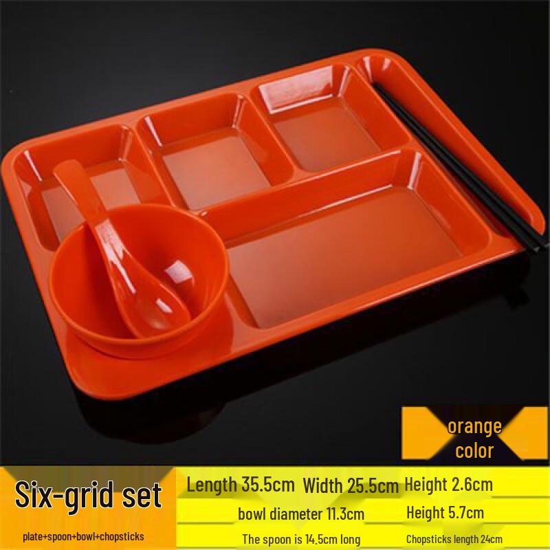 JIJUN Commercial Melamine Multi-Compartment Dinner Plate