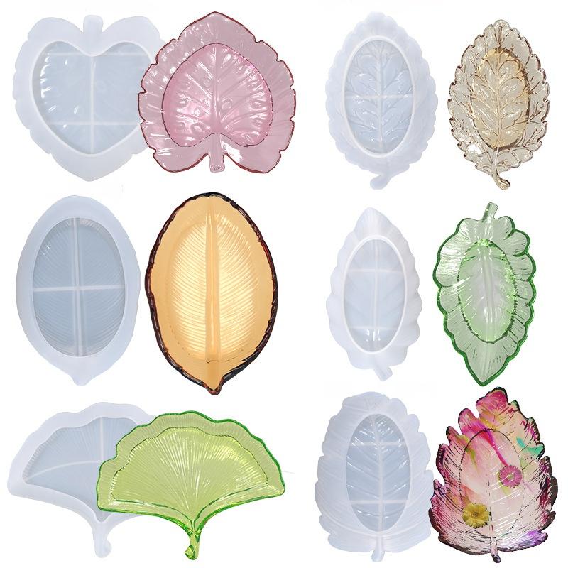 DIY Crystal Epoxy Mold Leaf Plate Nut Storage Tray Silicone Mold