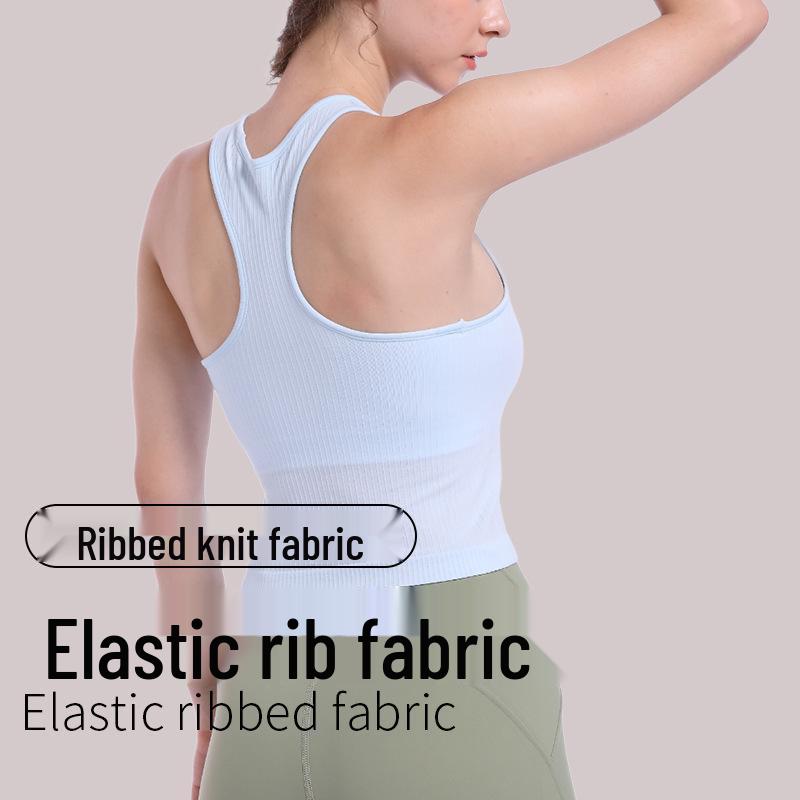 Lulu Women's Racerback Sports Tank Top with Chest Pads - Outdoor Summer Yoga Wear