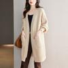 Knitted cardigan women's spring and autumn new loose lazy style fashion medium and long soft waxy sweater jacket shawl