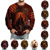 Men's Halloween Print Long Sleeve Neck Sweatshirt for Casual Sport