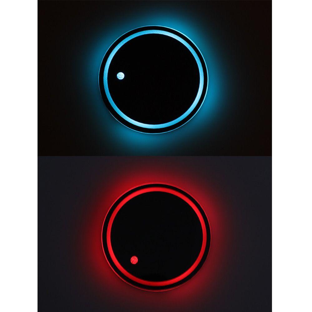 Anti Slip Colorful Cup Holder USB Charging Car Interior Lighting Cup Mats  Auto