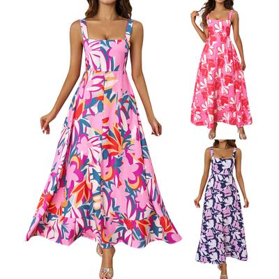 Damenmode Sexy Einfarbig Ärmelloses Trägerkleid Damenkleid Langes Kleid