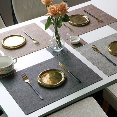 New Linen Texture Leather Table Mat Morandi Color Waterproof Tablecloth Table Mat Coffee Pad Non Slip Heat Resistant Table Cover