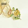 Windbreaker Brooch Pin Enamel Coloring Three Chrysanthemums Design Zinc Alloy