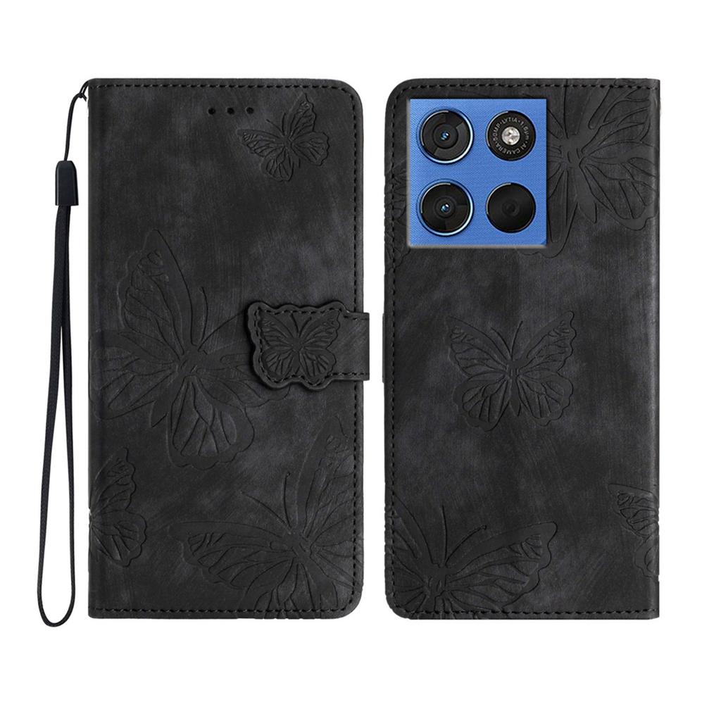 For Motorola Moto G57 5G Case Butterfly Design Flip Wallet Leather Phone Cover Skin-Touch