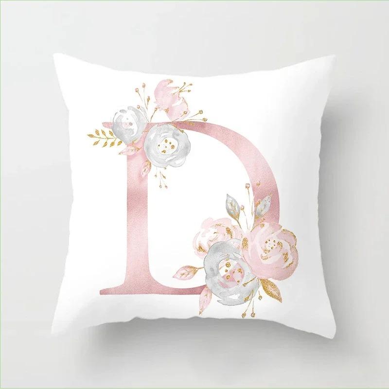 Pink Letter Printed Pillow Cover Pillow Cover Sofa Cushion Decorative Pillow Cover