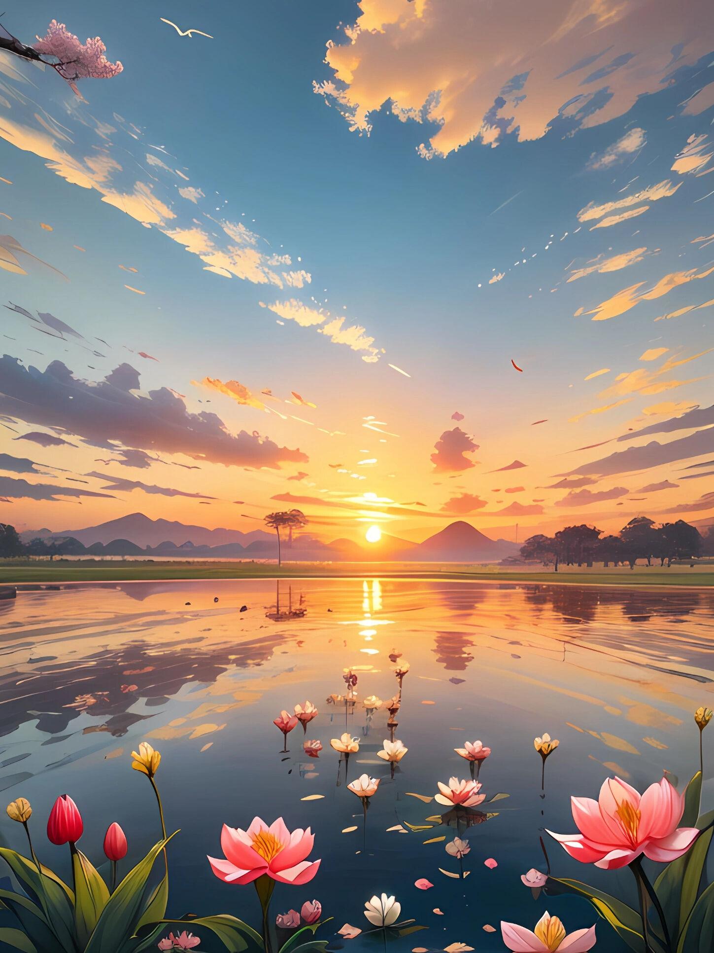 

Новое поступление Алмазная вышивка Закат Стразы Картина Пейзаж Живопись Река Вышивка крестом Мозаика Цветок Настенное искусство Full Round 20x30CM