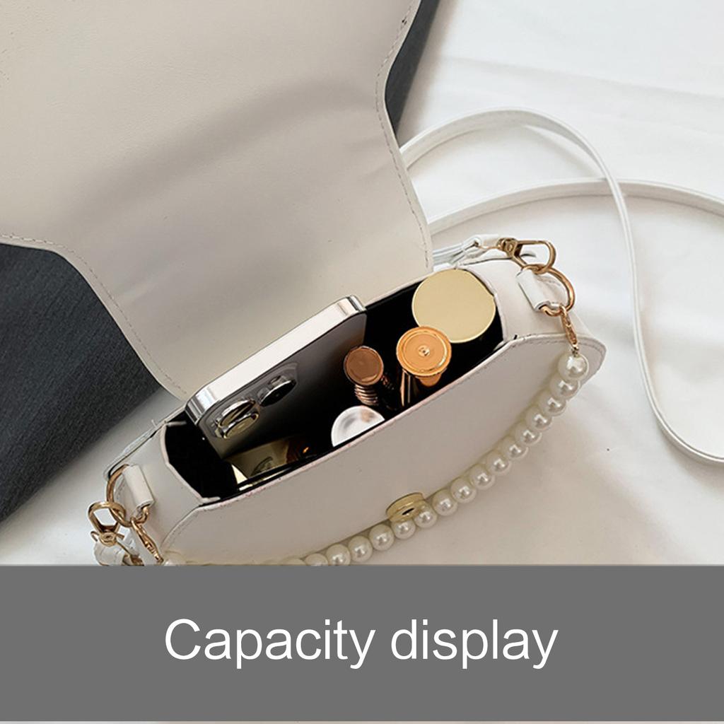 Allround-Umhängetasche für Damen Elegante Umhängetasche Modische Perlenketten-Handtasche Messenger Bag Muschel-Abendtasche