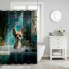 Cute Vintage Aesthetic Shower Curtains, Modern Waterproof Bath Curtain, Fabric Cloth Shower Curtain for Bathroom Decor, Brown