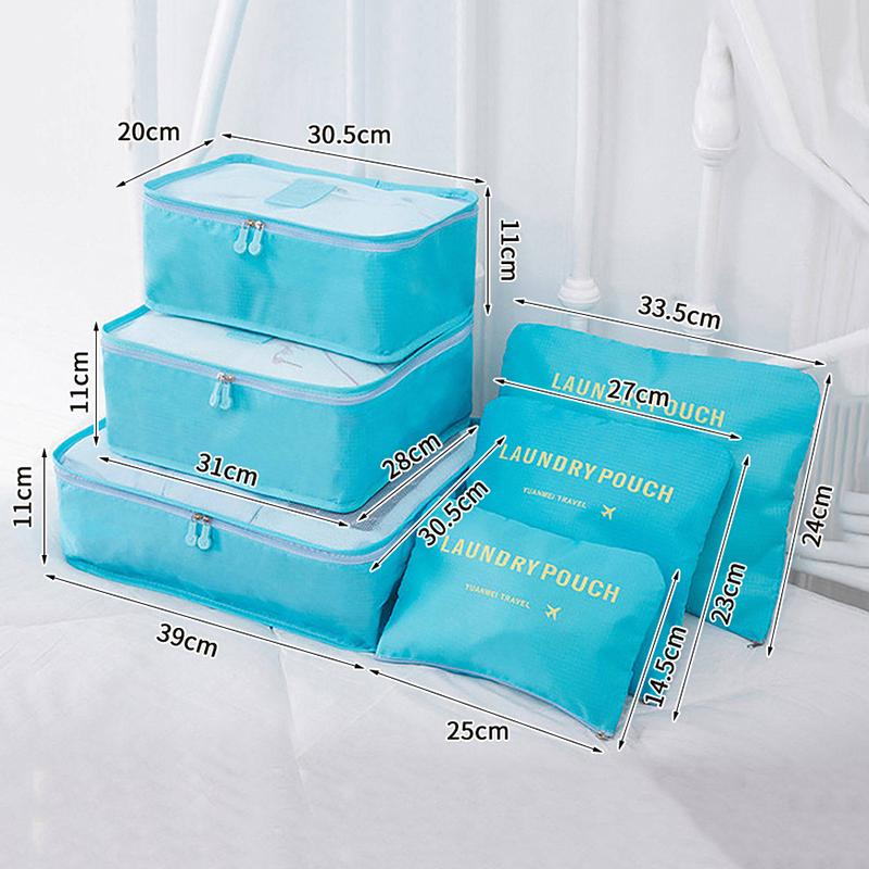 6 In 1 Travel Organizer Laundry Pouch Travel Luggage Bag Clothes Organizer Set