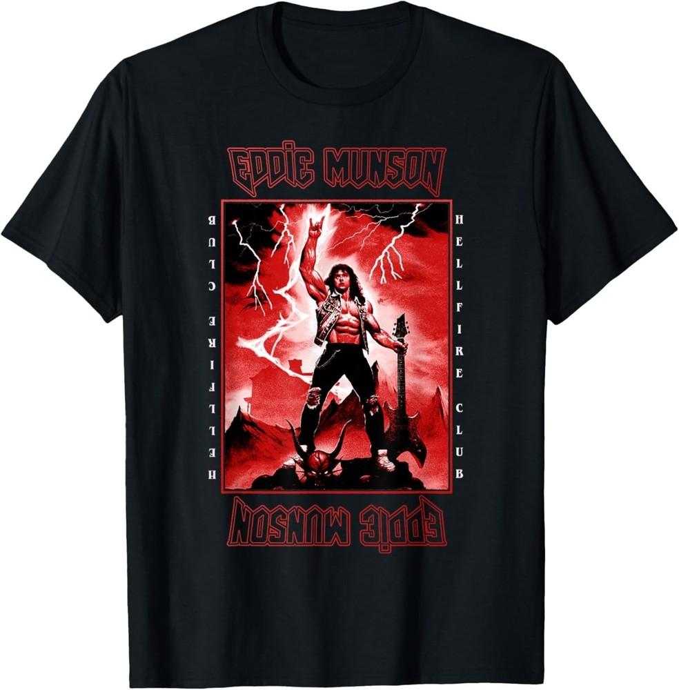 Stranger Things 4 Футболка с Эдди Мансоном и молниеносной гитарой Унисекс XL