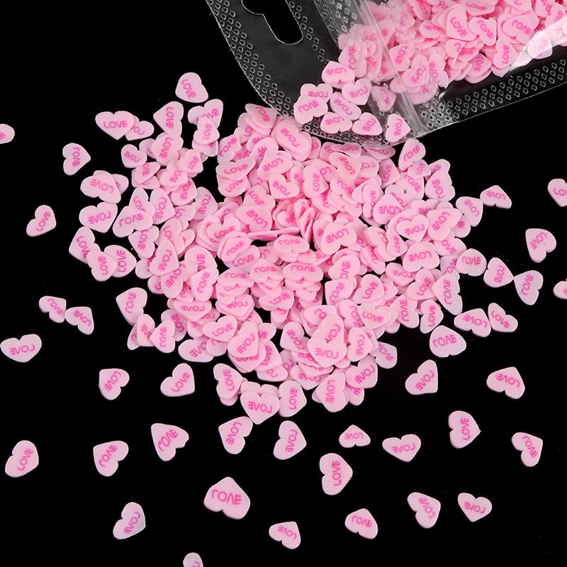 Moldes de resina para o dia dos namorados, recheios, fatias de argila de polímero, slime, corações de amor, decorações para unhas, acessórios faça você mesmo, fabricação de joias