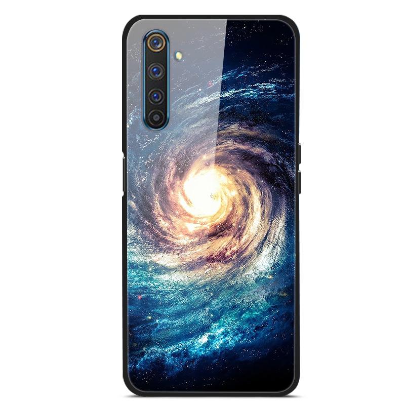 Para OPPO Realme 6 pro Fundas Vidrio Templado Cubierta Trasera del Teléfono para Realme 6pro Fundas con Parachoques de Silicona coque en Realme6 6S 6 s 6i