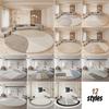 Imitation Cashmere Round Carpet Living Room Bedroom Thicken Rug Sofa Coffee Table Study Anti-slip Swivel Chair Floor Mats