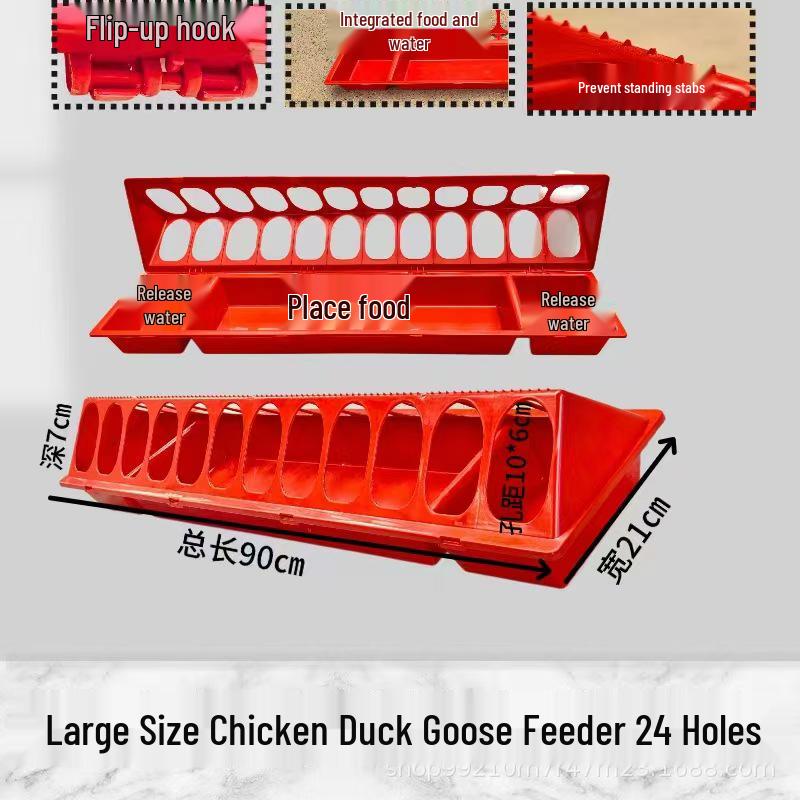Long Strip Chick Feeder & Feed Trough for Chickens, Pigeons, and Quail