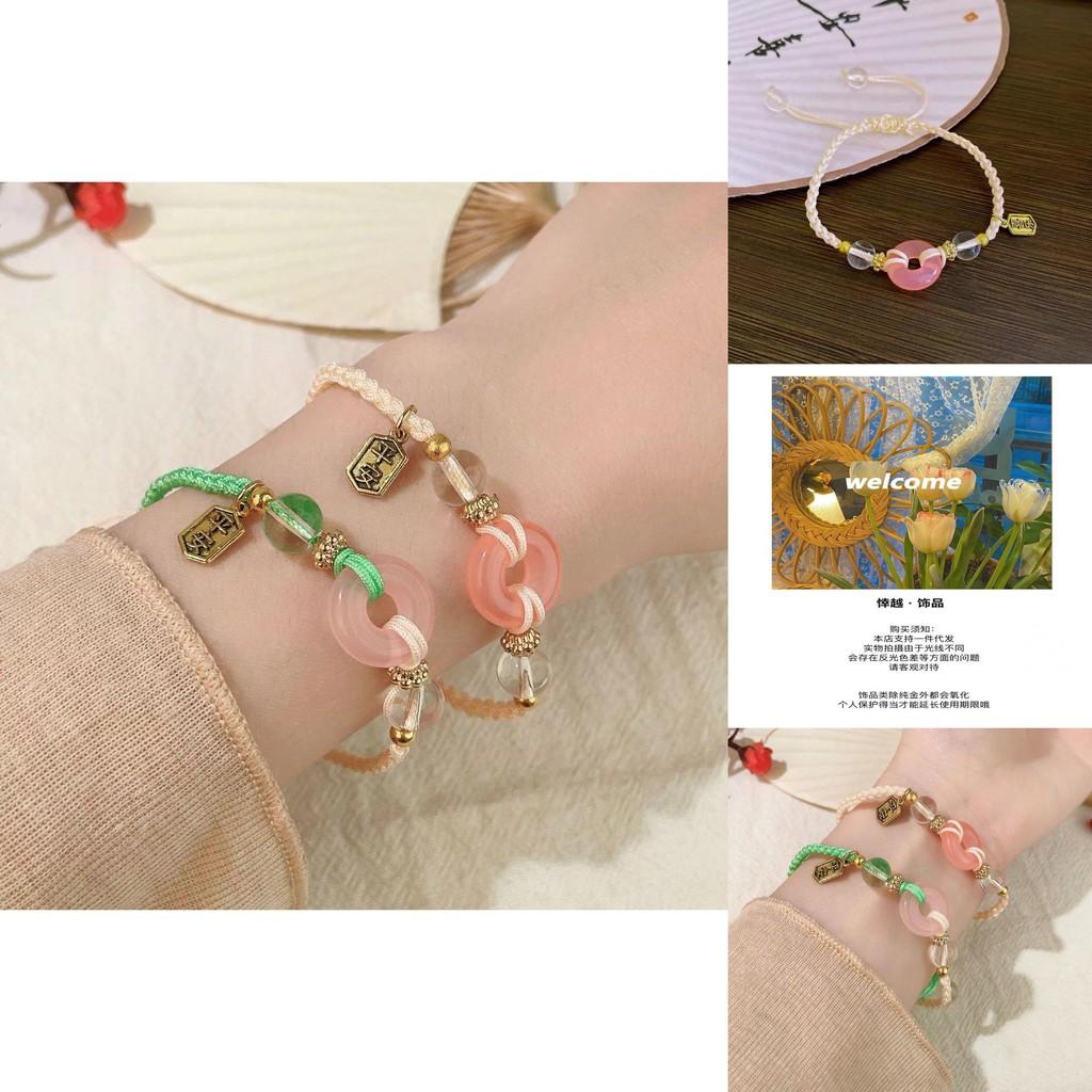 Exquisite Handmade Pink Knot Bracelet For Girls With Geometric Summer Design
