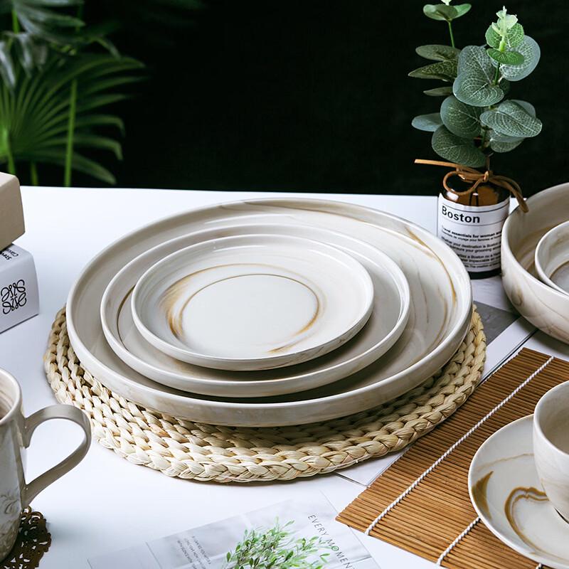 Ru Han Marble Ceramic Dinner Plate