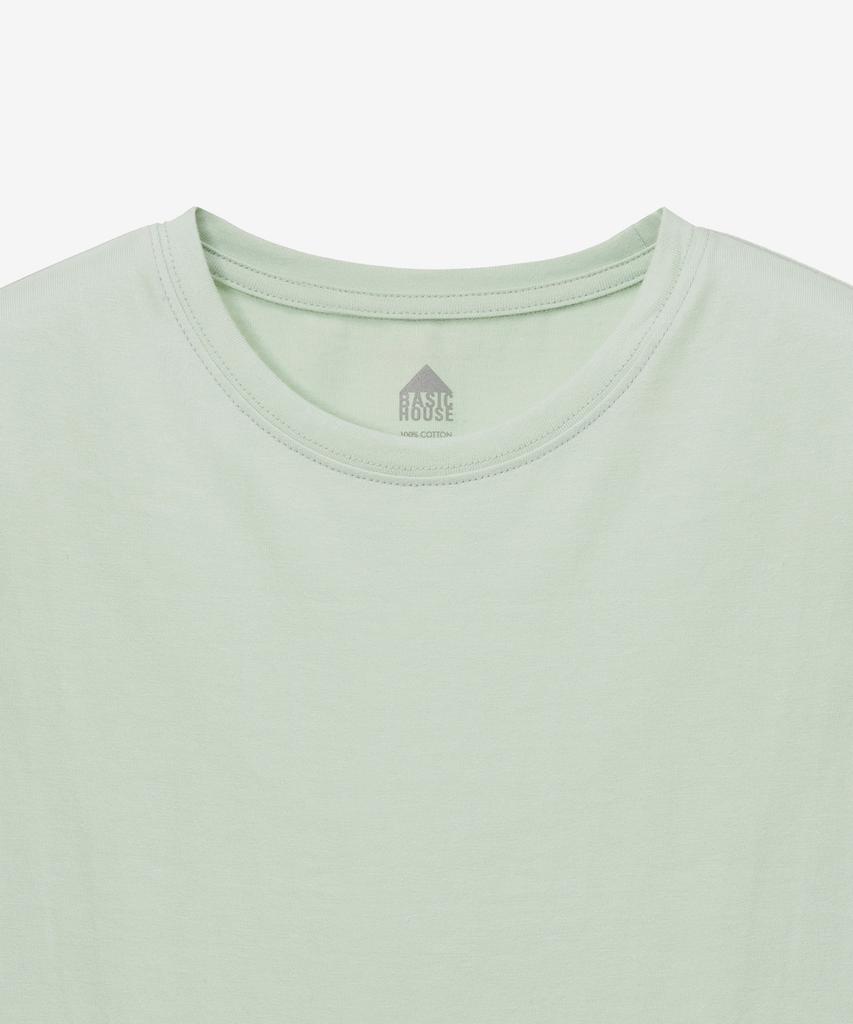 BASIC HOUSE Women'S Premium 40-Count Round Neck Short Sleeve T-Shirt Mint Lats0211