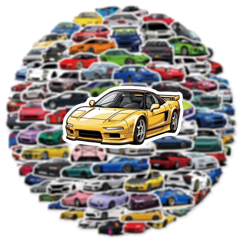 10/30/50/100pcs Retrofit Racing Car Cartoon Stickers Waterproof Graffiti Luggage Guitar Laptop Cool Sticker Vintage Decals