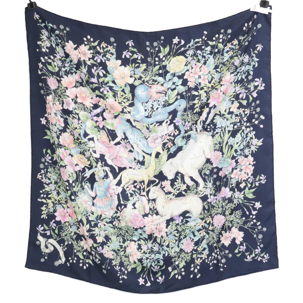 DIOR [Excellent Condition/Domestically Authorized] 22AW XKDOO090I603C581TU D-Constellation Silk Square scarf Black/MulticolorUsed