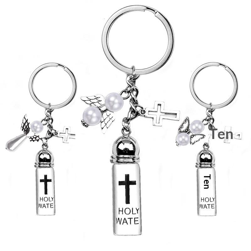 Chaveiro de Garrafa Vazia de Vidro Pingente Transparente Frascos de Óleos Essenciais Perfume Mini Garrafa dos Desejos Chaveiro Para Artesanato DIY