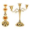 Metal Candle Holder 3 Arms High Gloss Retro Exquisite Candlestick Holder for Dining Tables Wedding Decoration