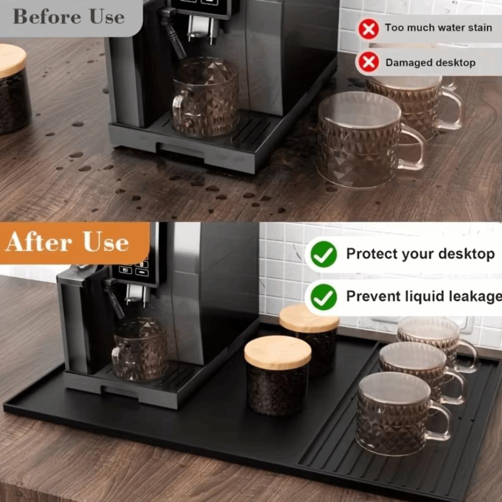 2 In 1 Silicone Coffee Machine Mat Non-Slip Bar Mat Household Countertop Protector Mat  Kitchen