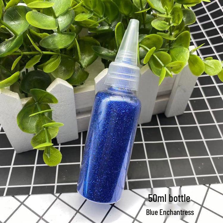 50ml Gold Glitter Powder with Flakes for Children's DIY Projects - Bright, Shiny Powder for Painting and Cross Stitch