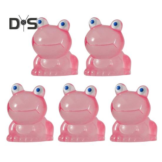 

5 шт., яркая цветная миниатюрная скульптура, светящийся креативный миниатюрный пейзажный орнамент, красочная светящаяся в темноте лягушка розы красного