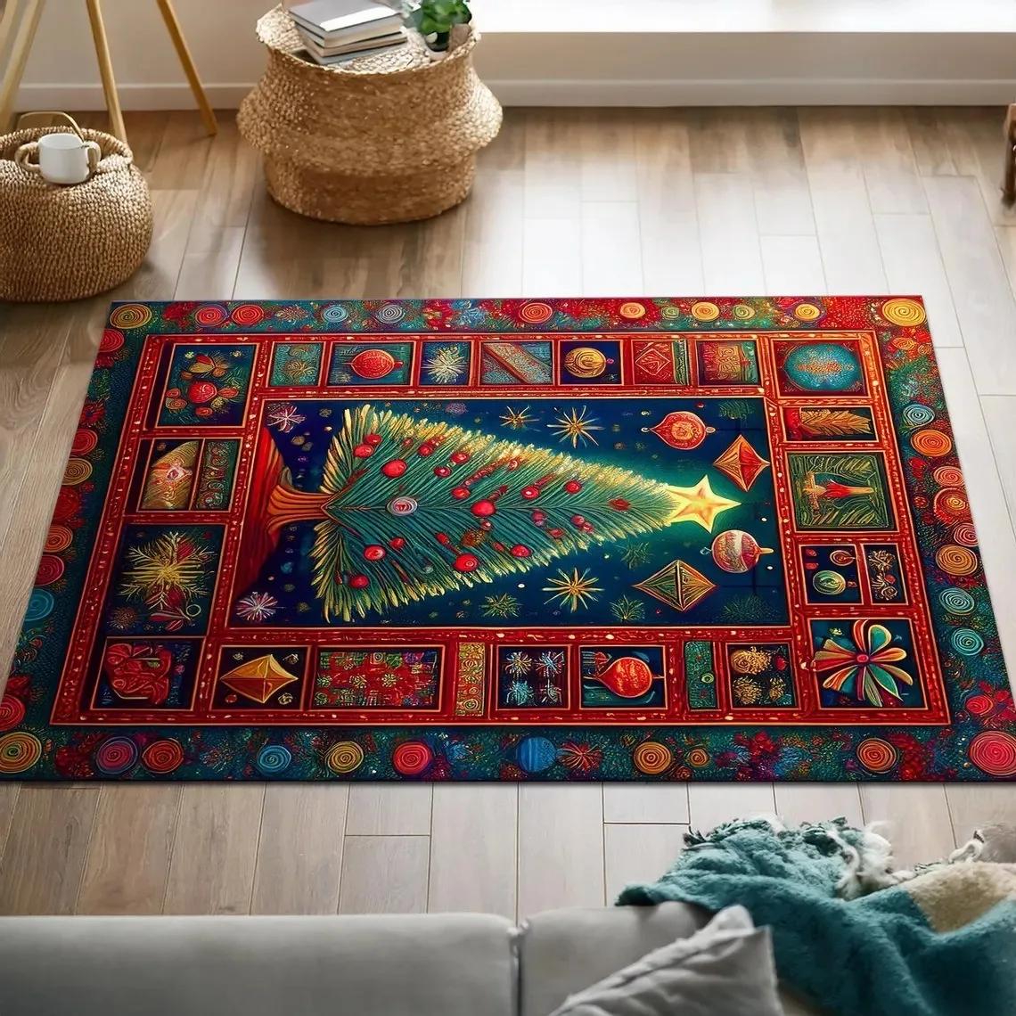 

Christmas Floor Mat Kitchen Wear Resistant Dirt Resistant Foot Mat Entrance Door Mat Bedroom Carpet Gift 40x60cm