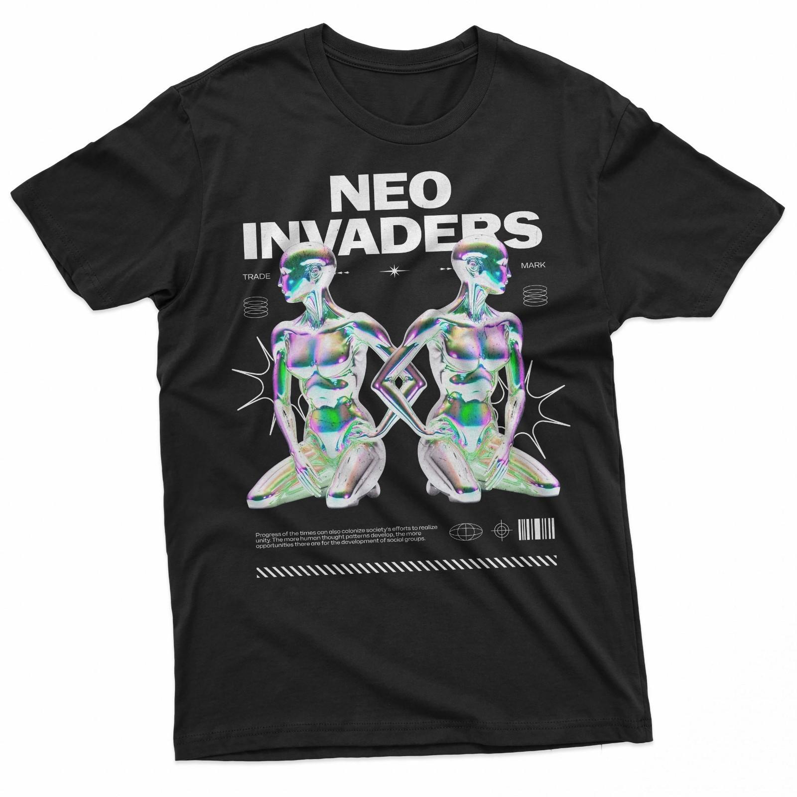 

Neo Invaders Chrome Body Cyberpunk T-Shirt S разноцветный