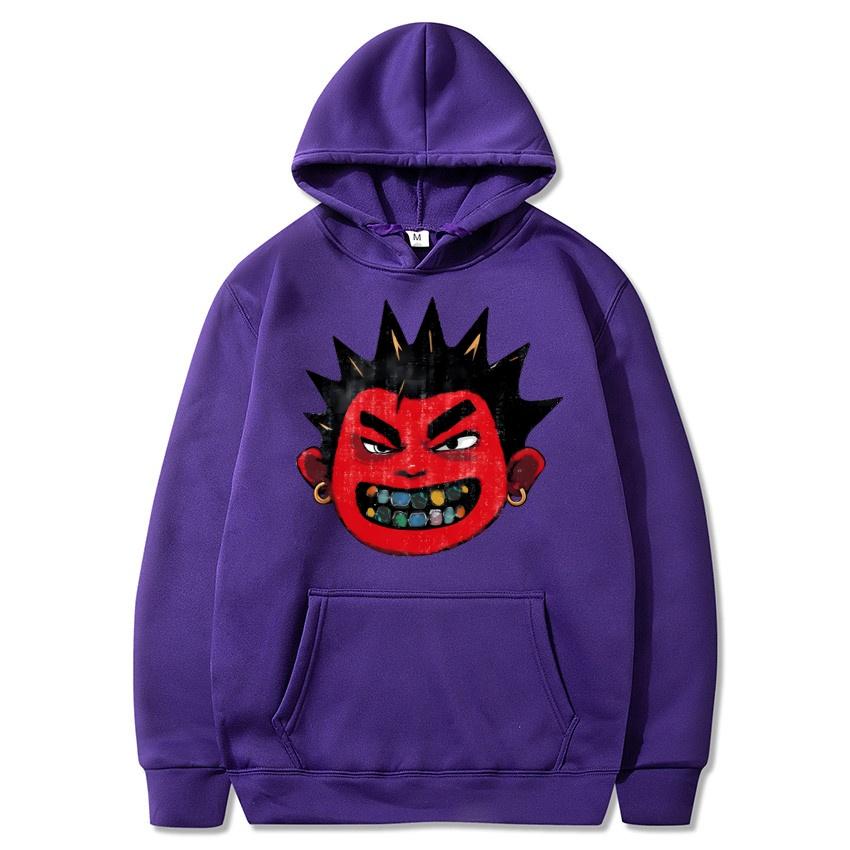 Autumn Winter Red Face Boys' Printed Solid Color Hoodie Daily Casual Hoodie Classic Coat Warm Street Sweatshirt Gift