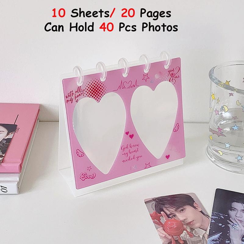 40 Clear Pockets 10 Pages Desktop Display Mini Photo Album for 2.3x3.6 Inch Fuji Instax & Name Card 3 Inch Mini Photo Album