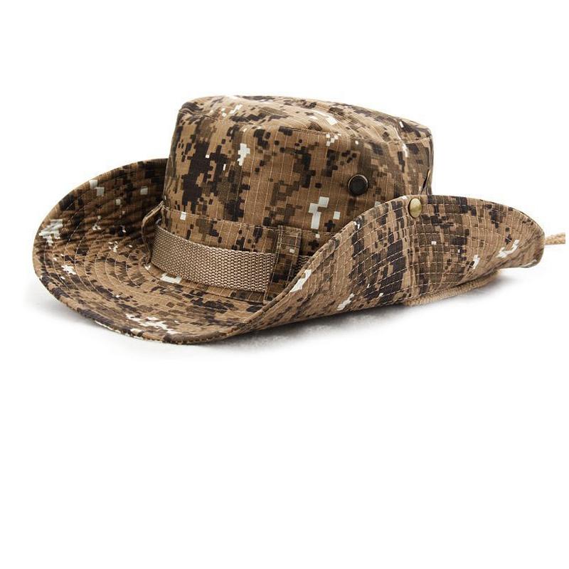New Summer Fashion Unisex Camouflage Tactical Army Bucket Hats Men Hiking Hunting Panama Cap Outdoor Anti Uv Fisherman Hat