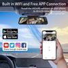 4K 10-Inch Streaming Media Dash Cam, 3 Lenses, WiFi, Night Vision, 170° Fisheye, Rearview Mirror