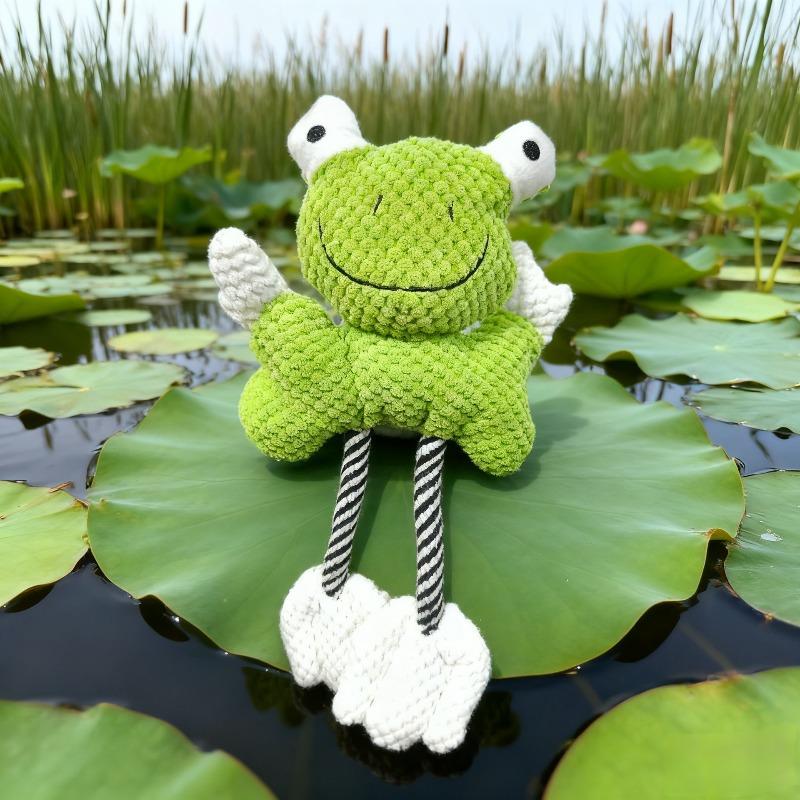 Cartoon-Frosch und Hund Spielzeug, Plüsch, Geräusche machend, Kaubar, Zahnungsspielzeug Cartoon Schlafendes Haustier Interaktives Spielzeug