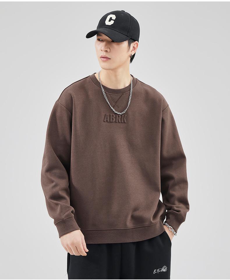 Trendy Men's Casual Loose Round Neck Hoodie with Letter Print for Spring and Autumn