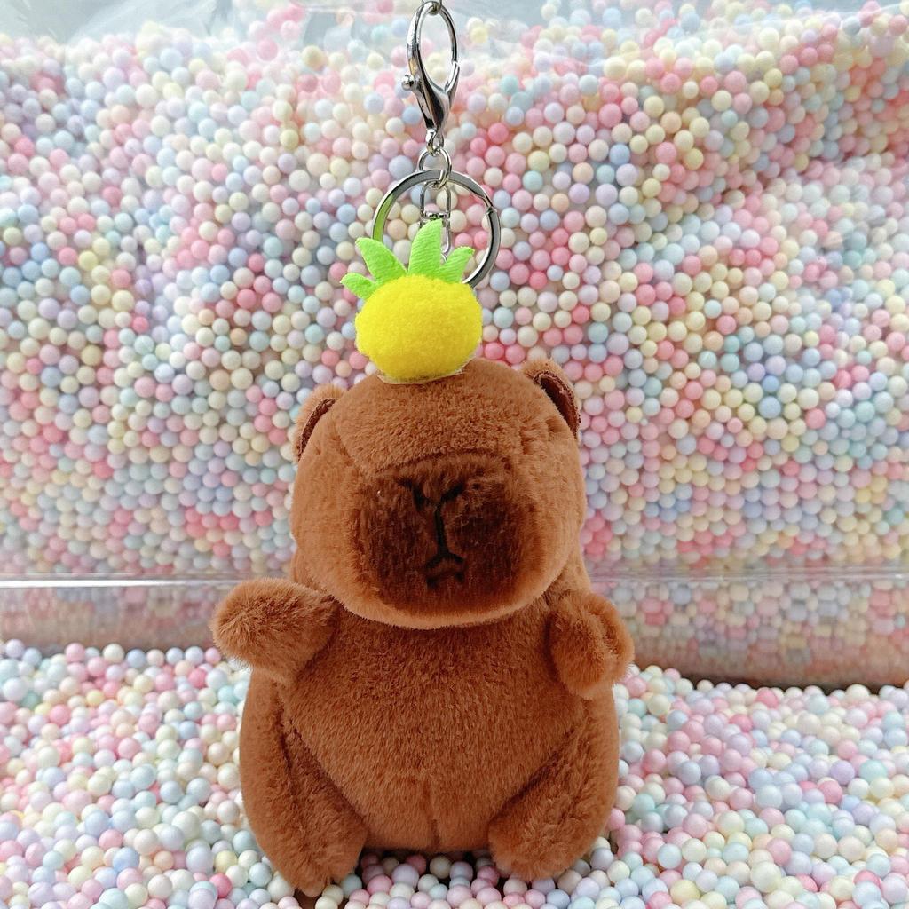 Little Red Book Capybara & Guinea Pig Plush Keychain Ornament